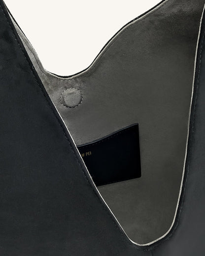 Jw Pei Dara Faux Suede Hobo Bag Black