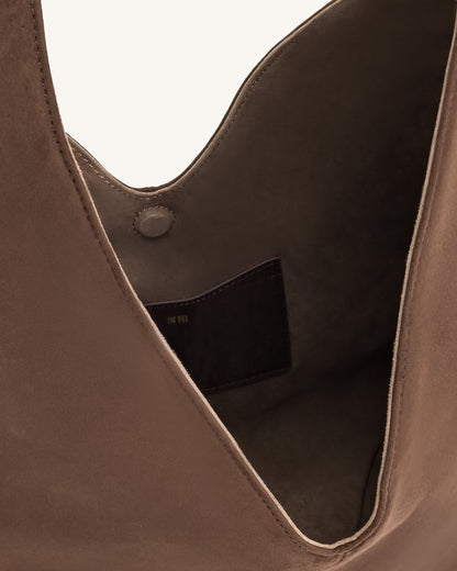 Jw Pei Dara Faux Suede Hobo Bag Mocha Brown