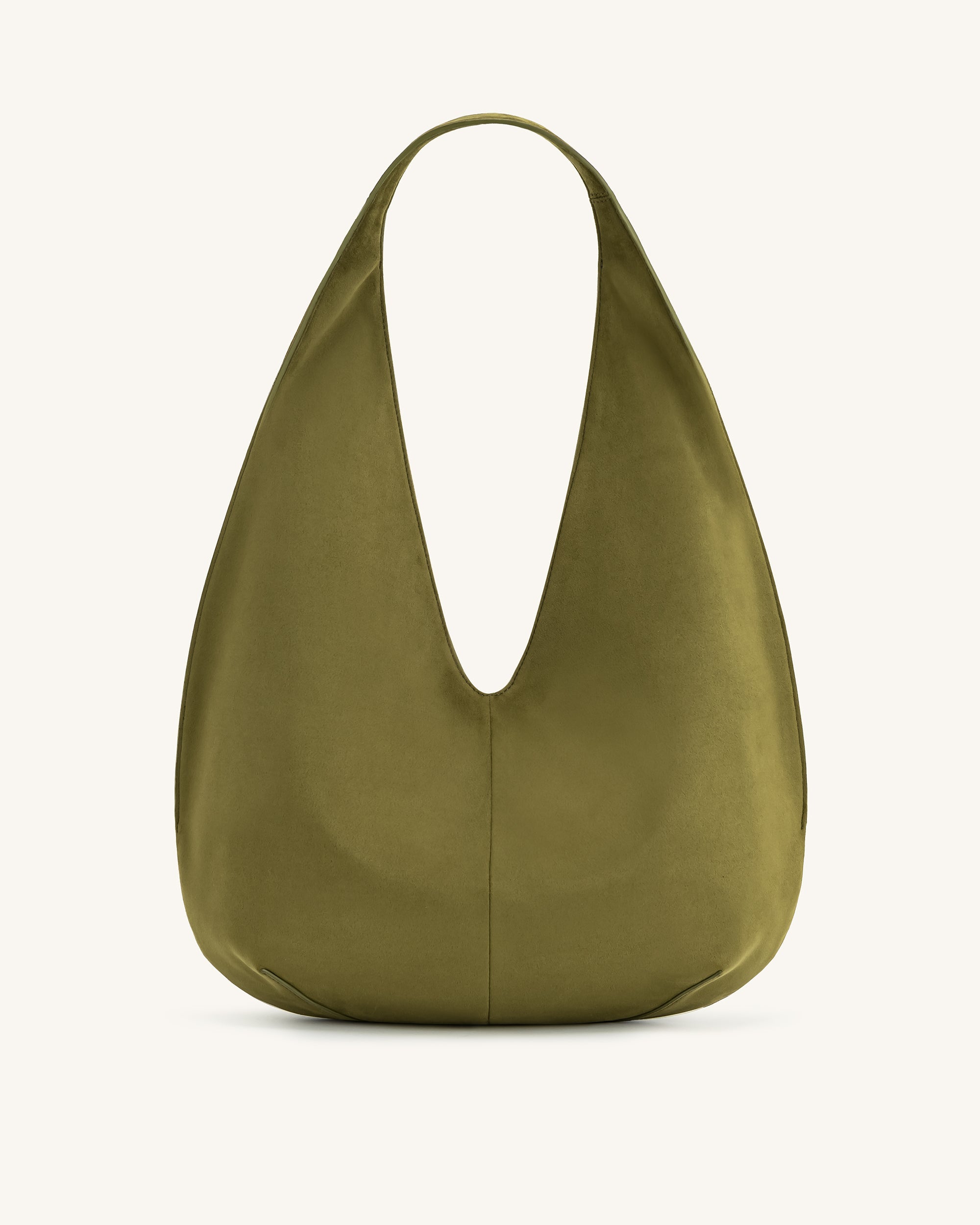 Jw Pei Dara Faux Suede Hobo Bag Dark Olive