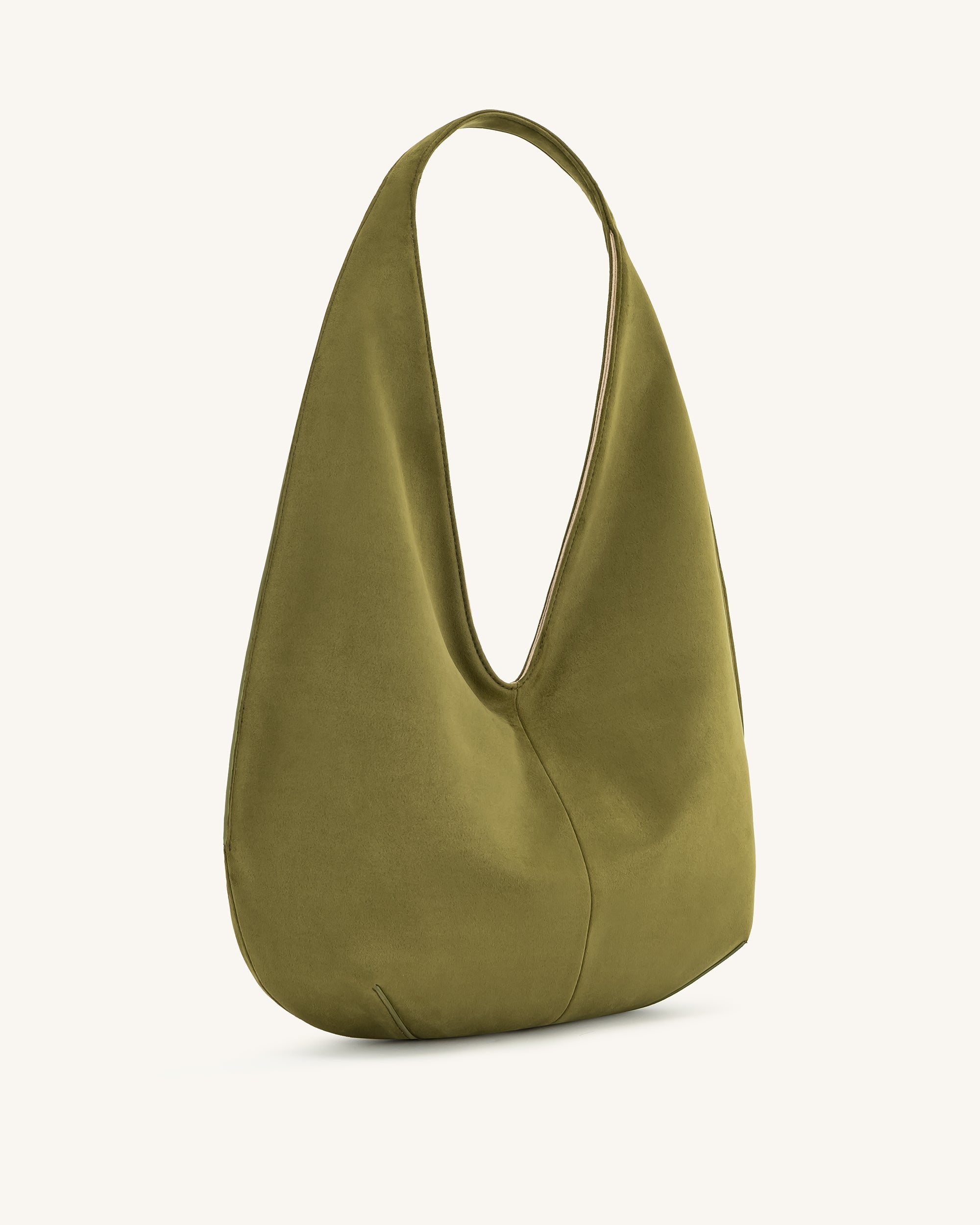 Jw Pei Dara Faux Suede Hobo Bag Dark Olive