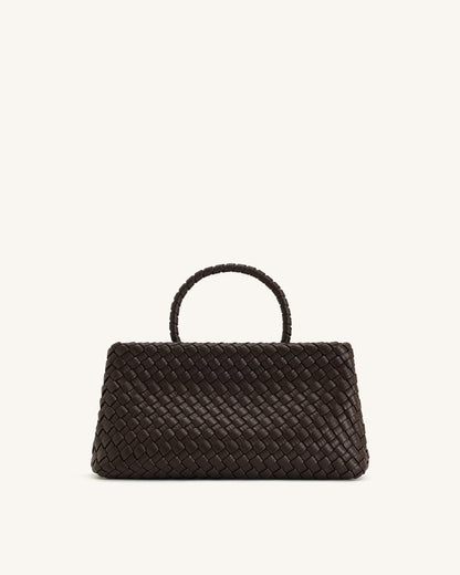 Jw Pei Elora Woven Tote Bag Dark Brown