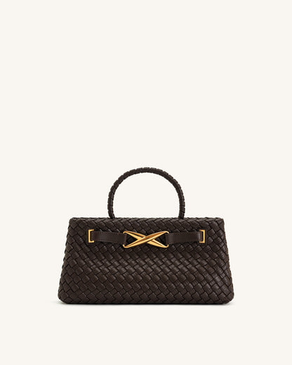 Jw Pei Elora Woven Tote Bag Dark Brown