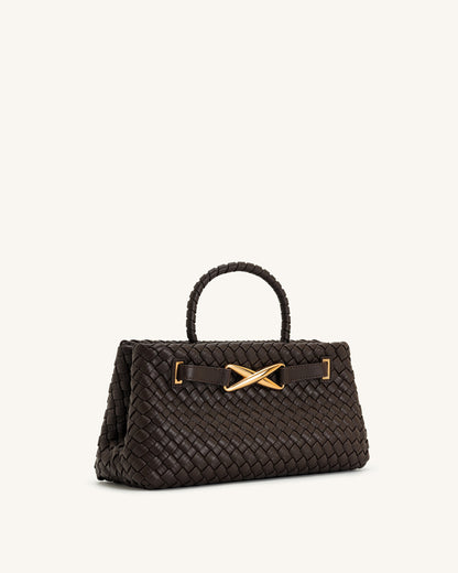 Jw Pei Elora Woven Tote Bag Dark Brown