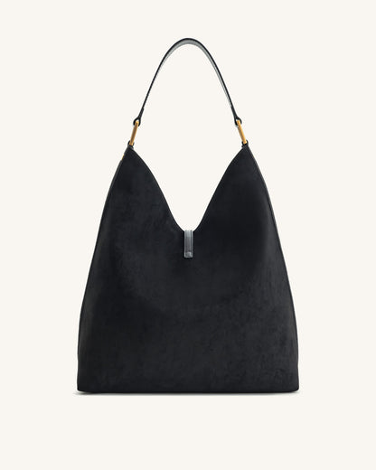 Jw Pei Aria Faux Suede Shoulder Bag Black