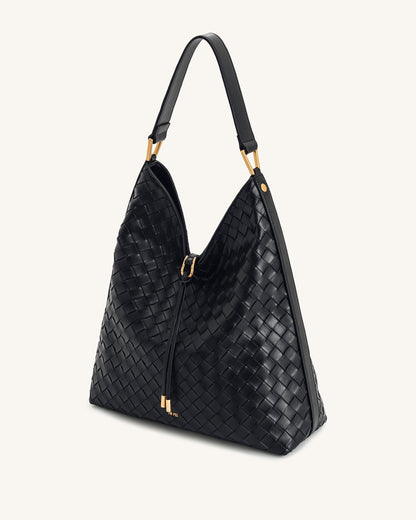 Jw Pei Aria Woven Texture Shoulder Bag Black
