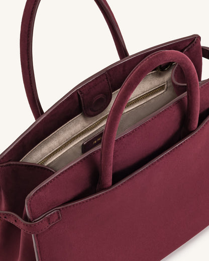 Jw Pei Saige Faux Suede Tote Bag Burgundy