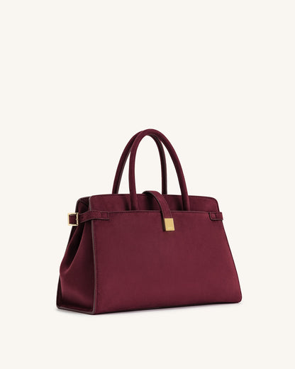 Jw Pei Saige Faux Suede Tote Bag Burgundy