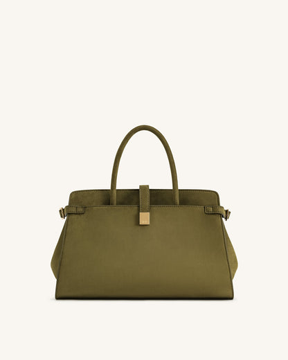 Jw Pei Saige Faux Suede Tote Bag Olive Green
