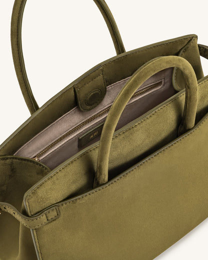 Jw Pei Saige Faux Suede Tote Bag Olive Green