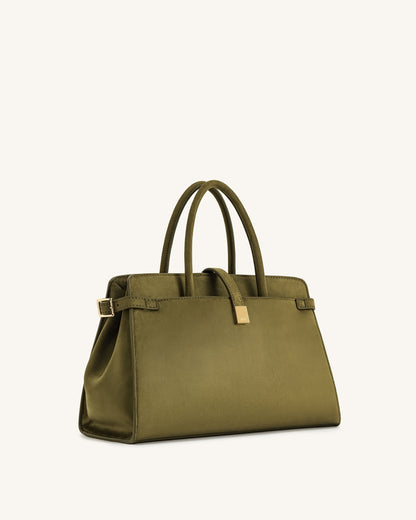 Jw Pei Saige Faux Suede Tote Bag Olive Green