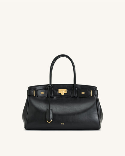 Jw Pei Ziva Metal Lock Decoration Tote Bag Black