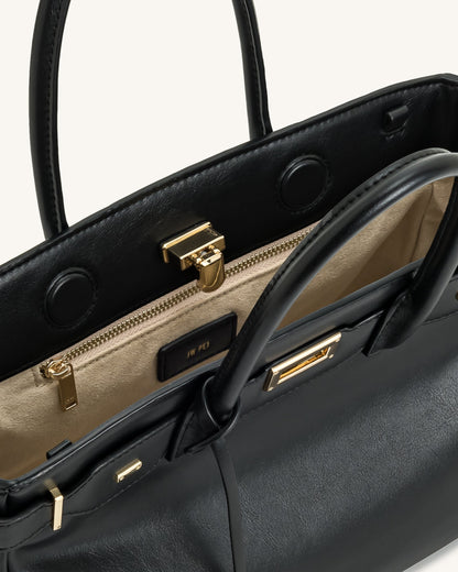 Jw Pei Ziva Metal Lock Decoration Tote Bag Black