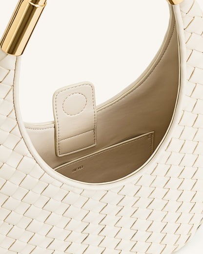 Jw Pei Olivia Hand Woven Metal Handle Hobo Bag White