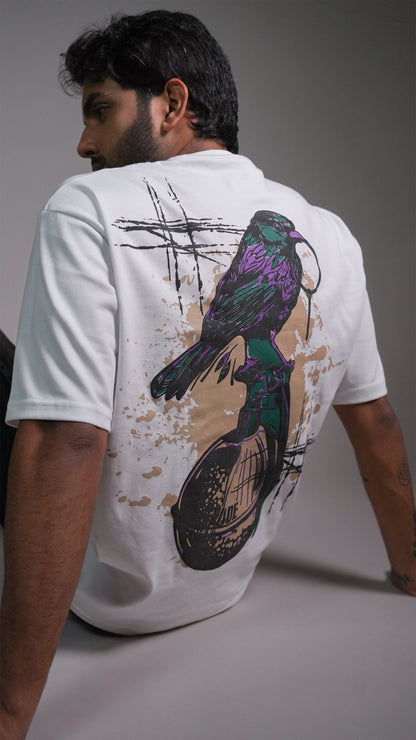 GRENADE WHITE MEN’S OVERSIZED T-SHIRT