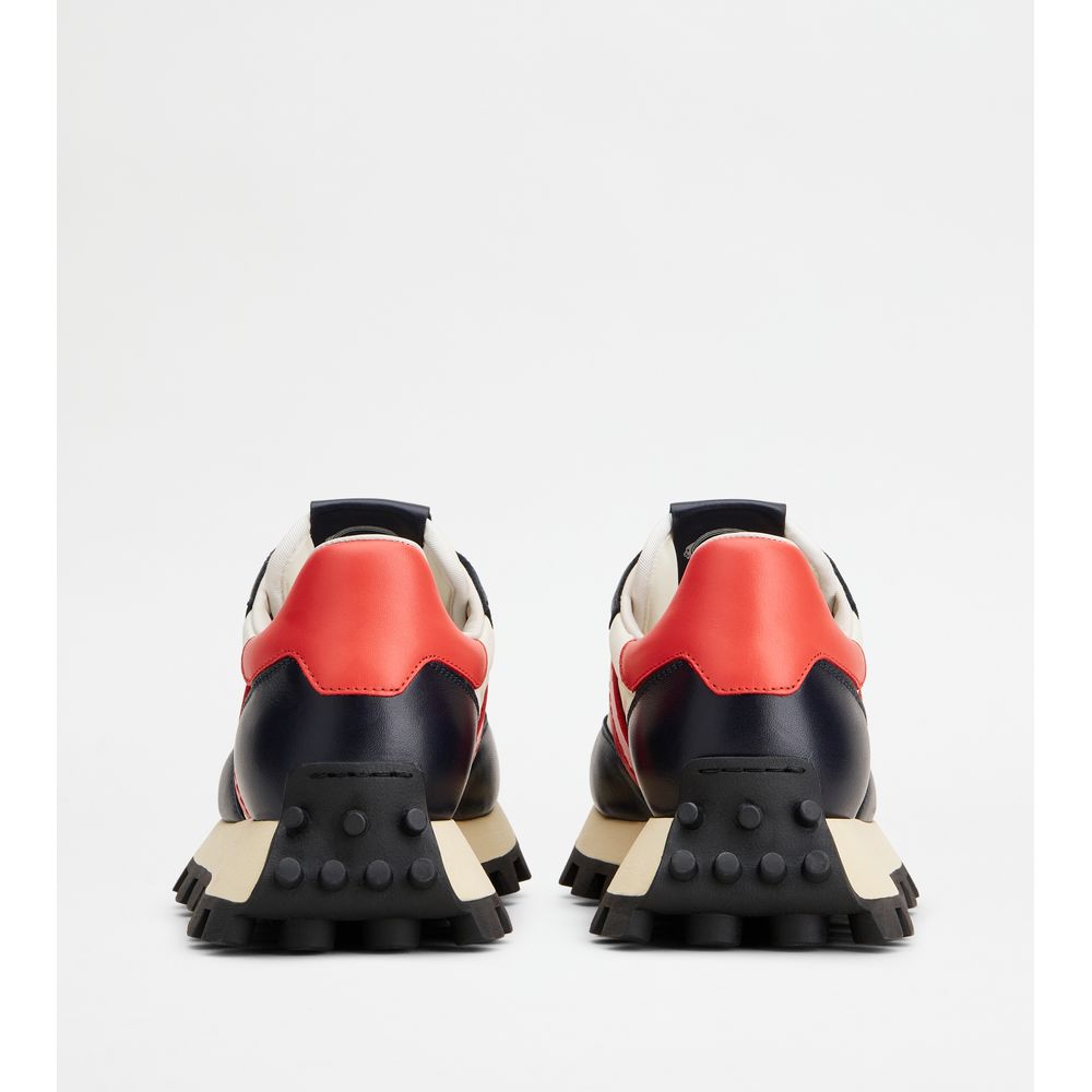 Sneakers Tods 1T In Leather And Fabric Blue Red White Womens