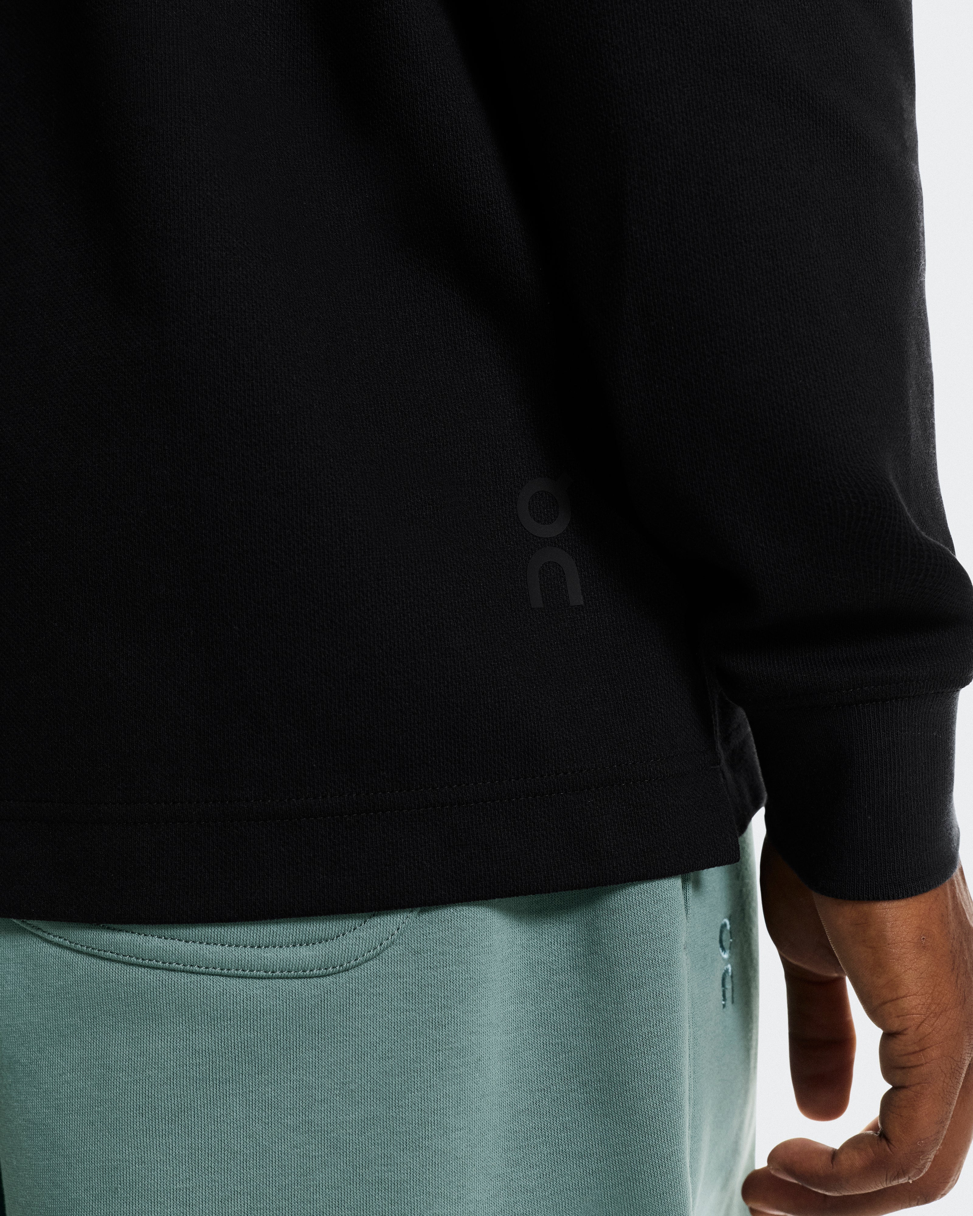 On Courtside Long-T Polo Black | Eclipse