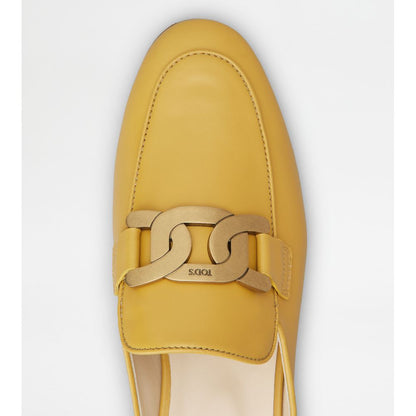 Tods Mules In Leather Yellow Womens