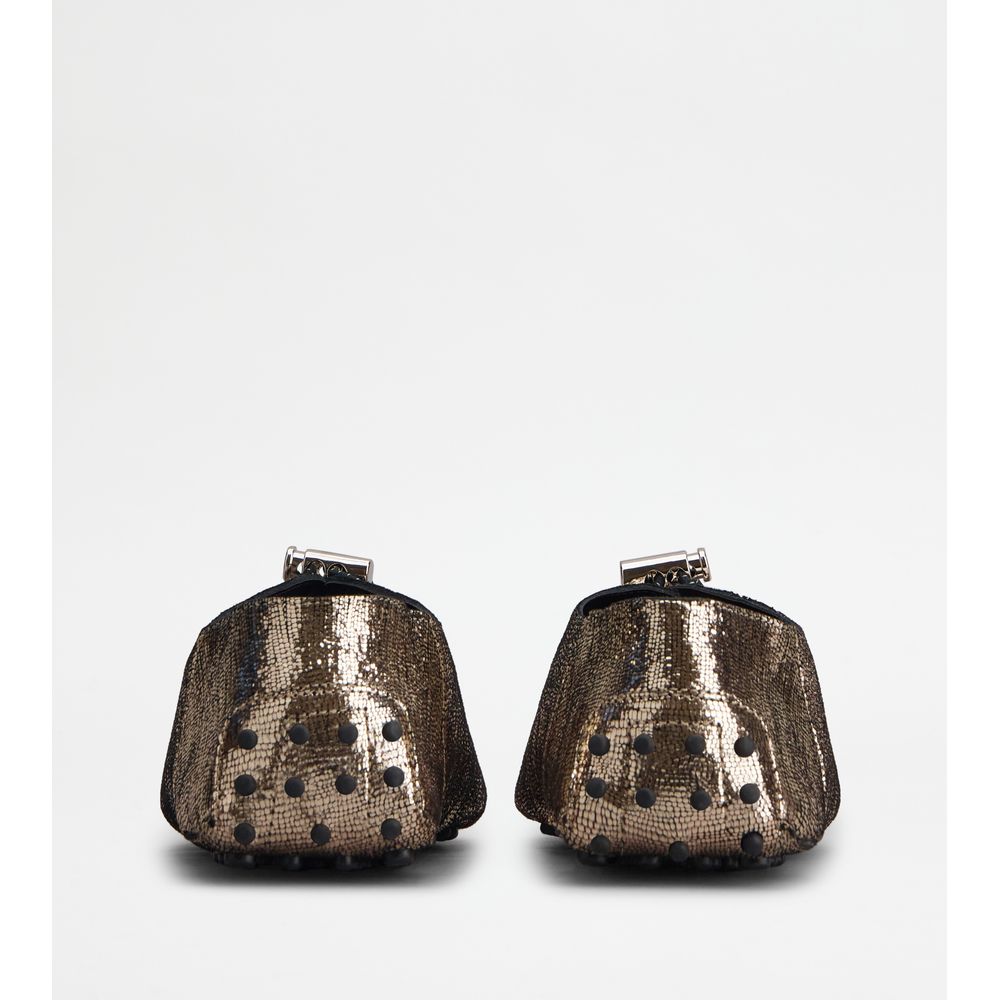 Tods Gommino In Leather With Drawstring Gold Womens