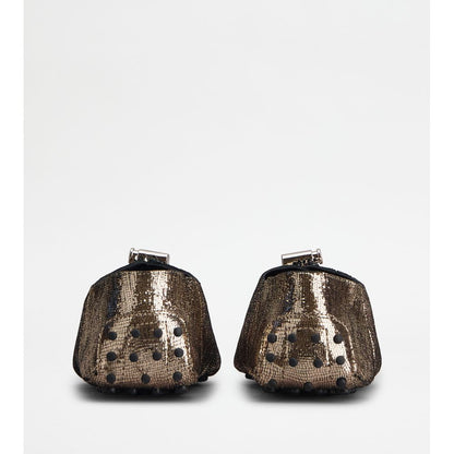 Tods Gommino In Leather With Drawstring Gold Womens