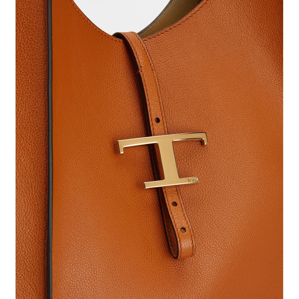 Tods T Timeless Hobo Bag In Leather Large Orange