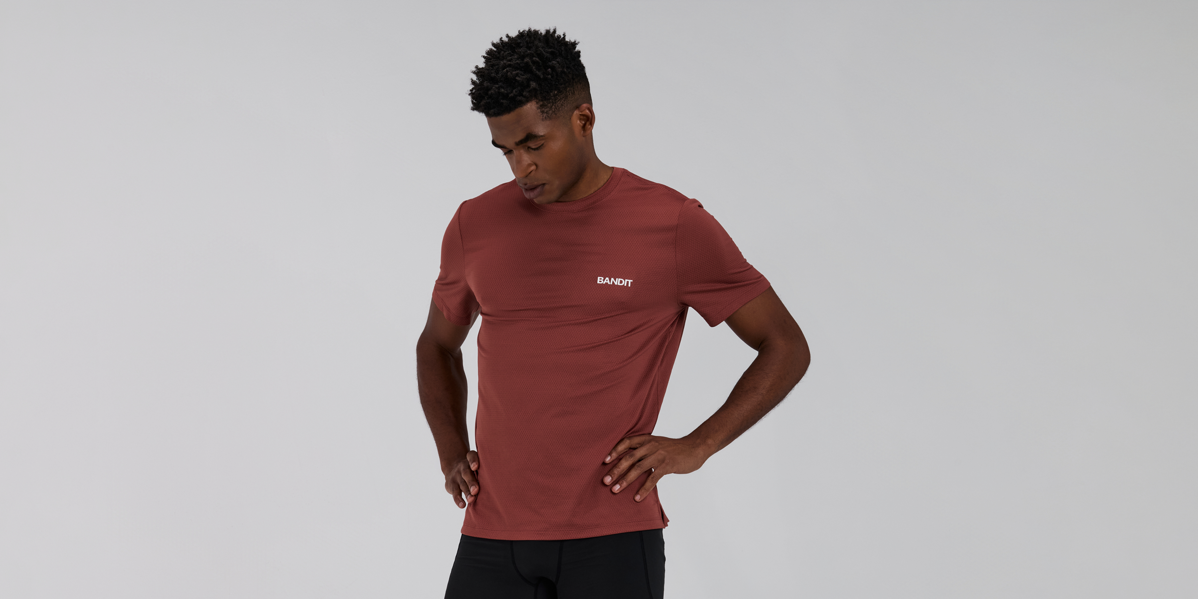 Bandit Mens Micromesh Run Tee Mahogany