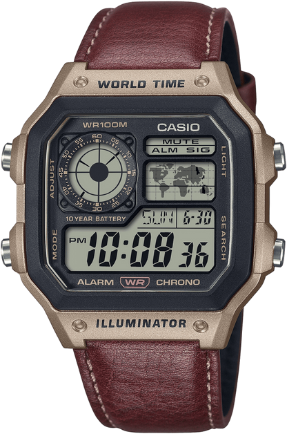 Casio AE-1200WHL-5AV, dial