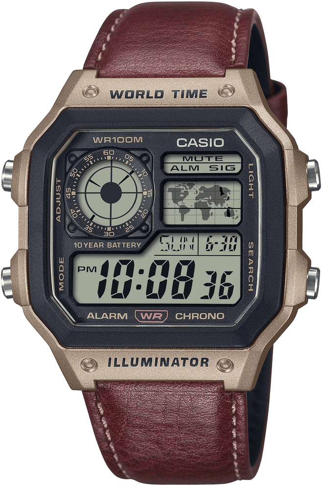 Casio AE-1200WHL-5AV, dial