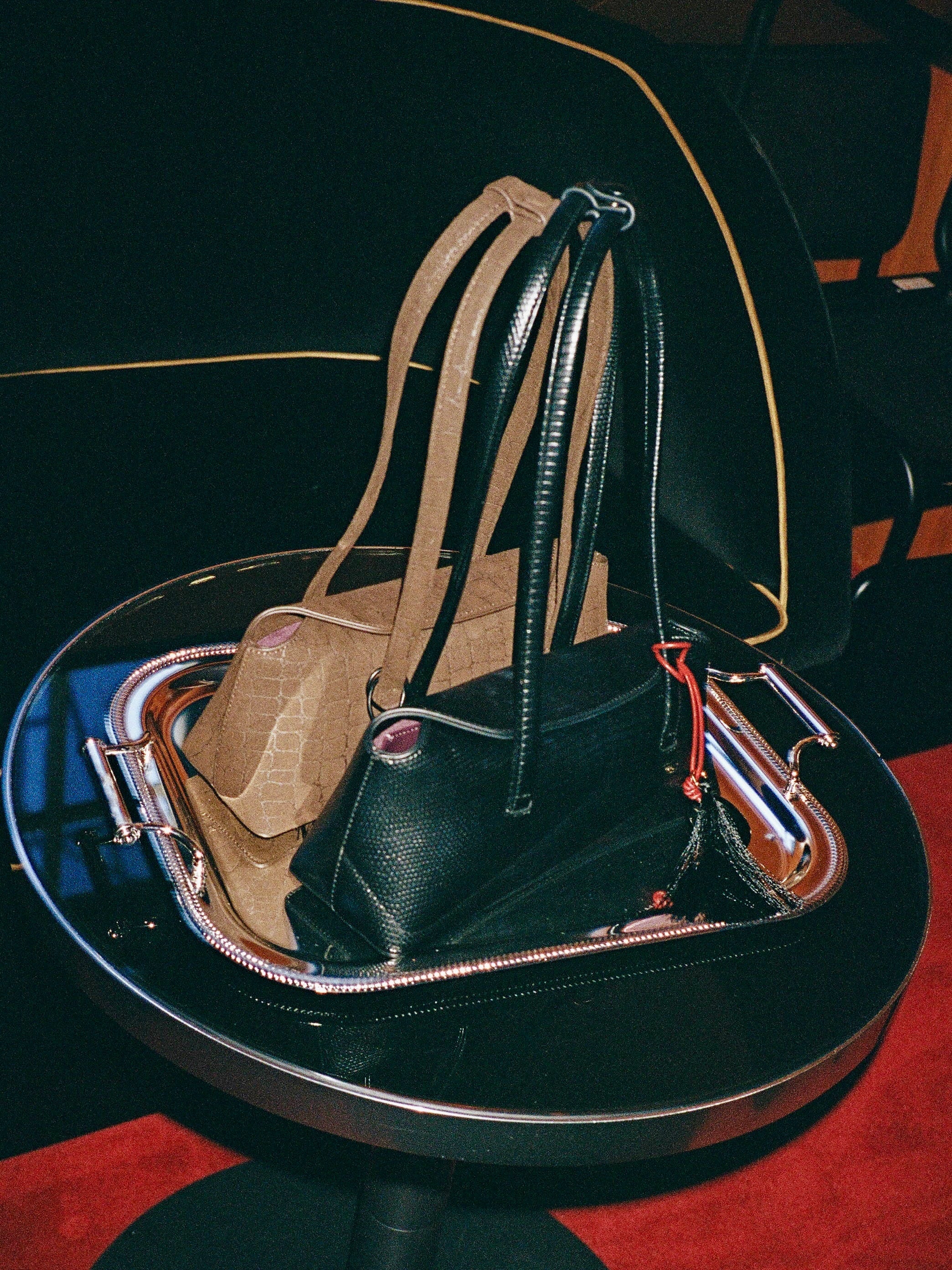 Freja Mini Chrystie Bag Chocolate Suede Croc