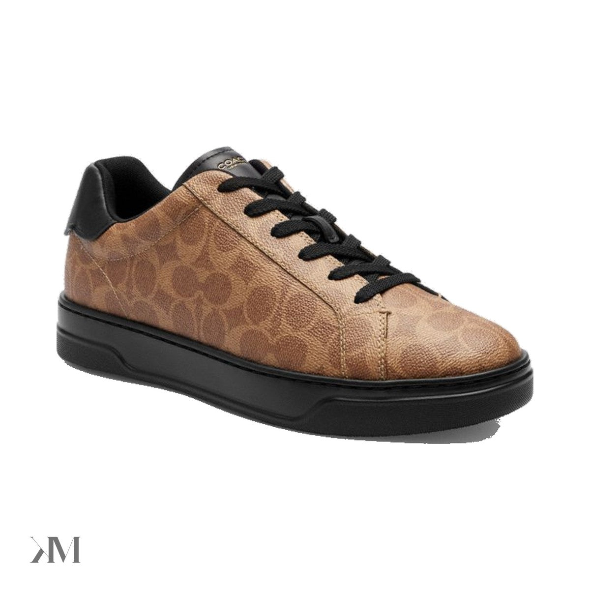 Men's Coach High Line Sneaker In Signature Canvas Khaki Black