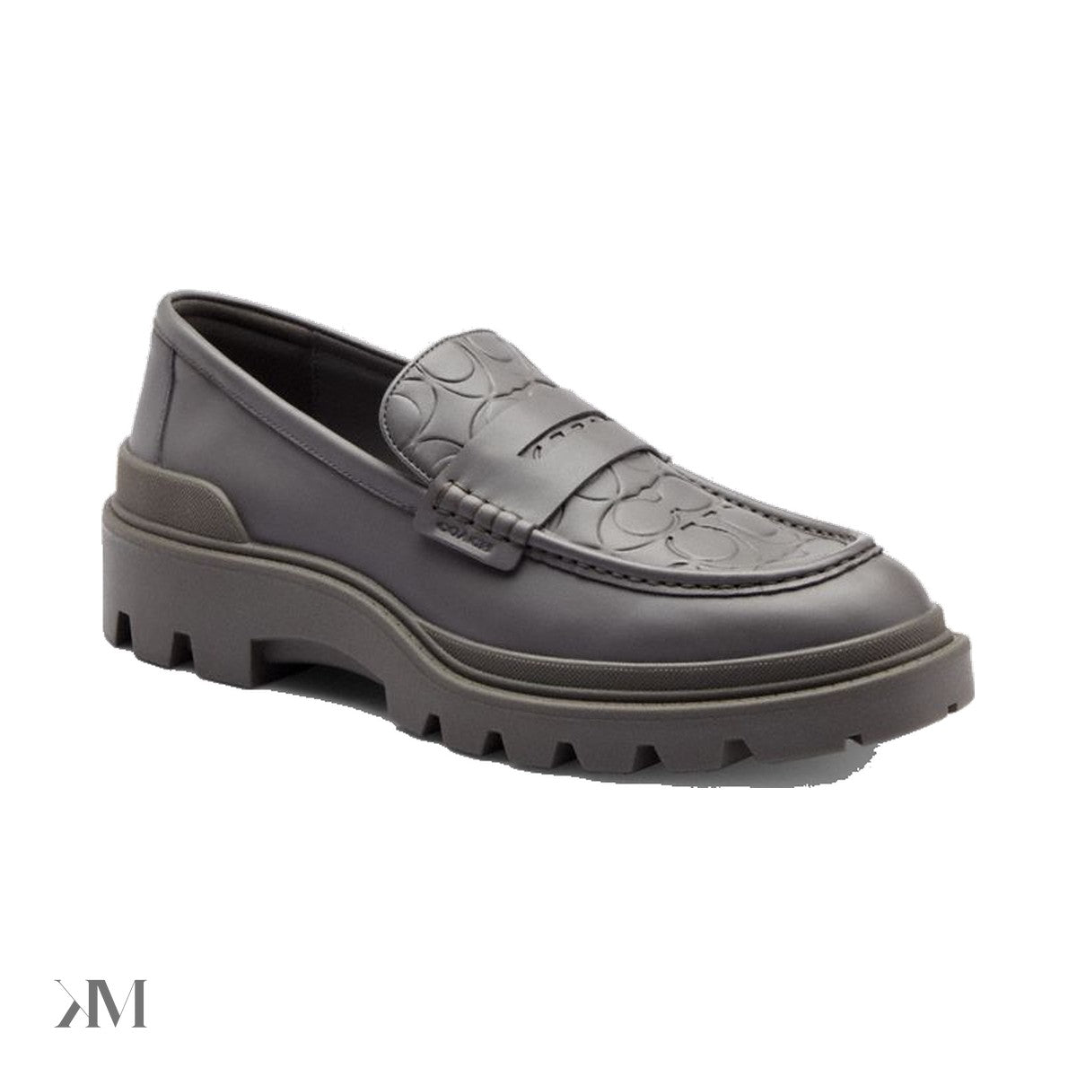 Men's Coach Loafer With Signature Print Charcoal