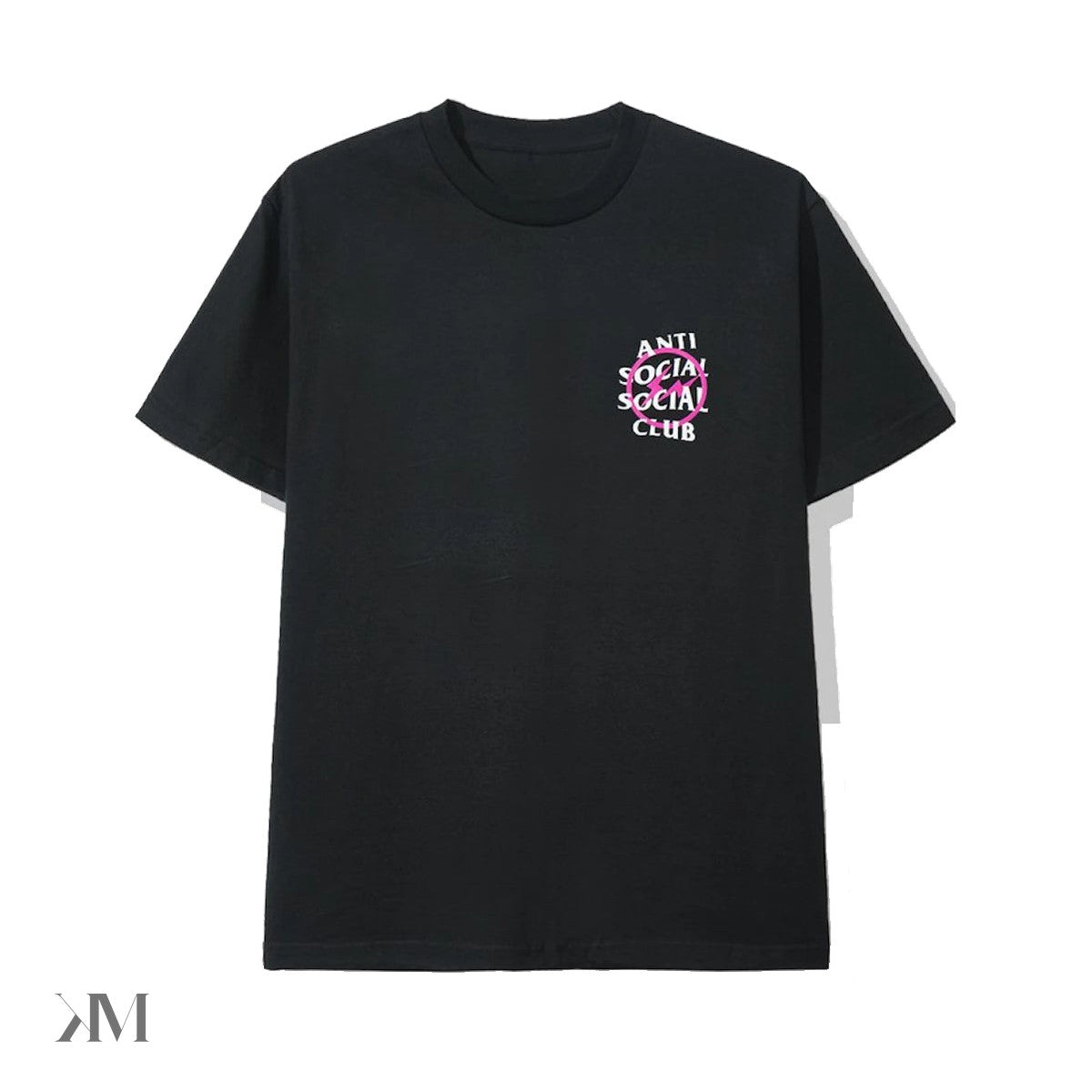anti social social club x fragment pink bolt tee (fw19) black