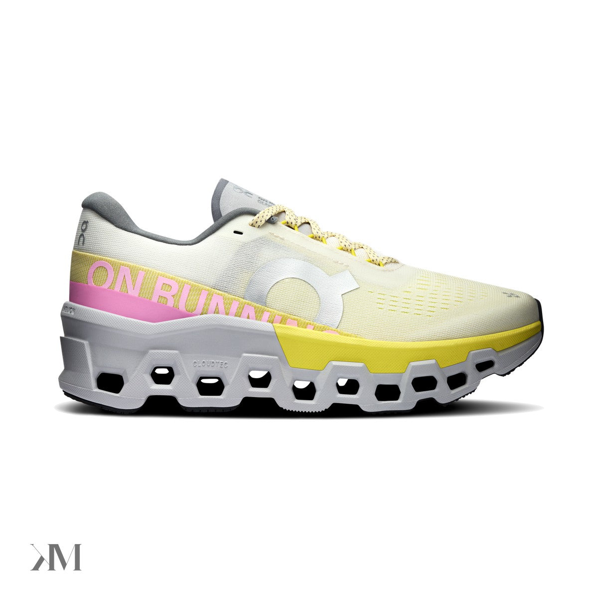 Women's On Cloudmonster 2 Ivory Lime, side profile