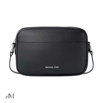 Jet Set Pebbled Leather Camera Crossbody Bag Black Black