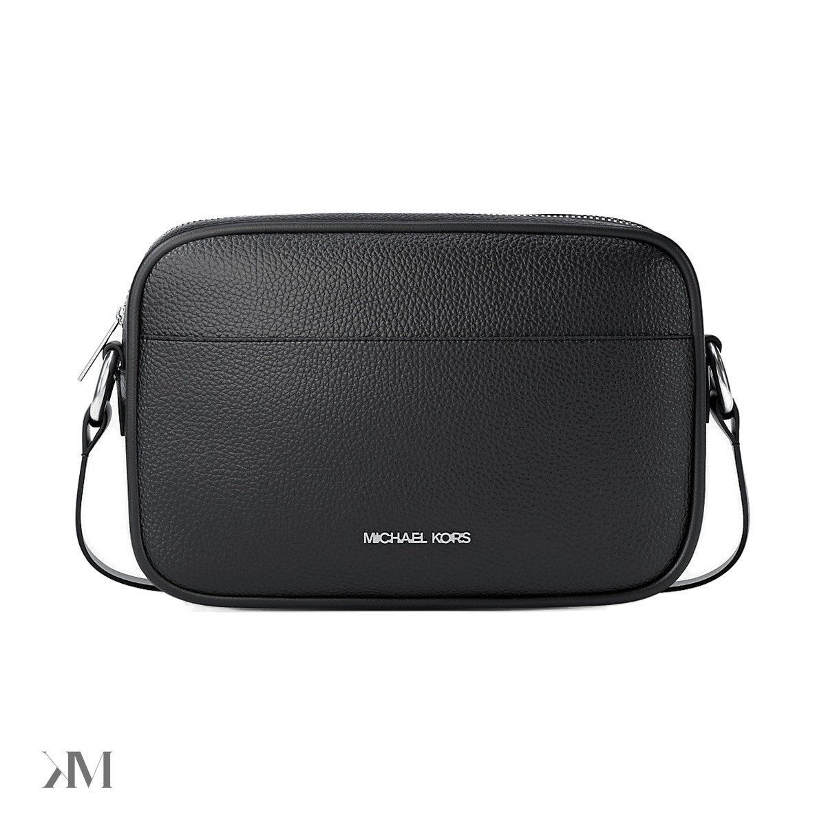Jet Set Pebbled Leather Camera Crossbody Bag Black Black