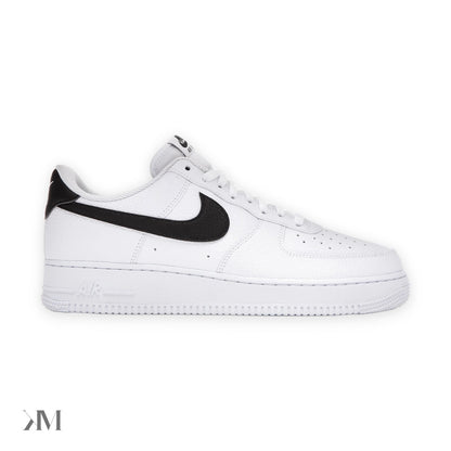Nike Air Force 1 Low '07 White Black Pebbled Leather, side profile
