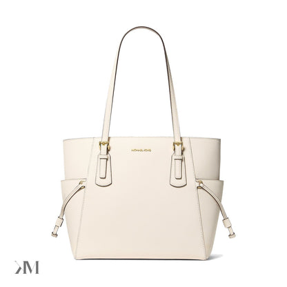 Voyager Large Saffiano Leather Tote Bag Lt Cream Lt Cream