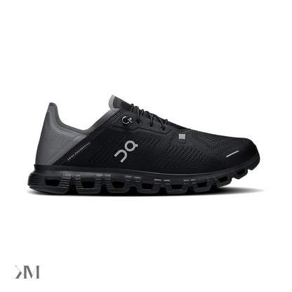 On Cloud 6 Coast Black Rock unisex travel lifestyle shoe with kick-down heel feature side profile