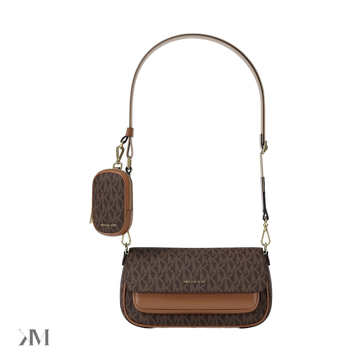 Jet Set Travel Small Signature Logo Crossbody Bag With Pouch Brown Brown