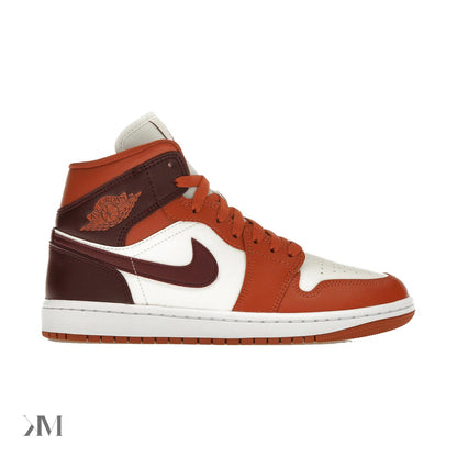 Jordan 1 Mid Dusty Peach Night Maroon (Women'S)