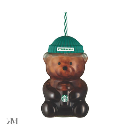 Starbucks Bearista Glass Tumbler Cup, front