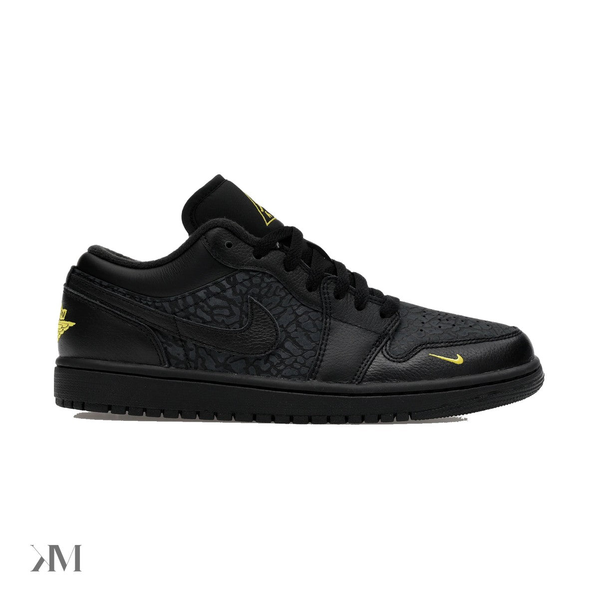 Jordan 1 Low Black Elephant Print, side profile