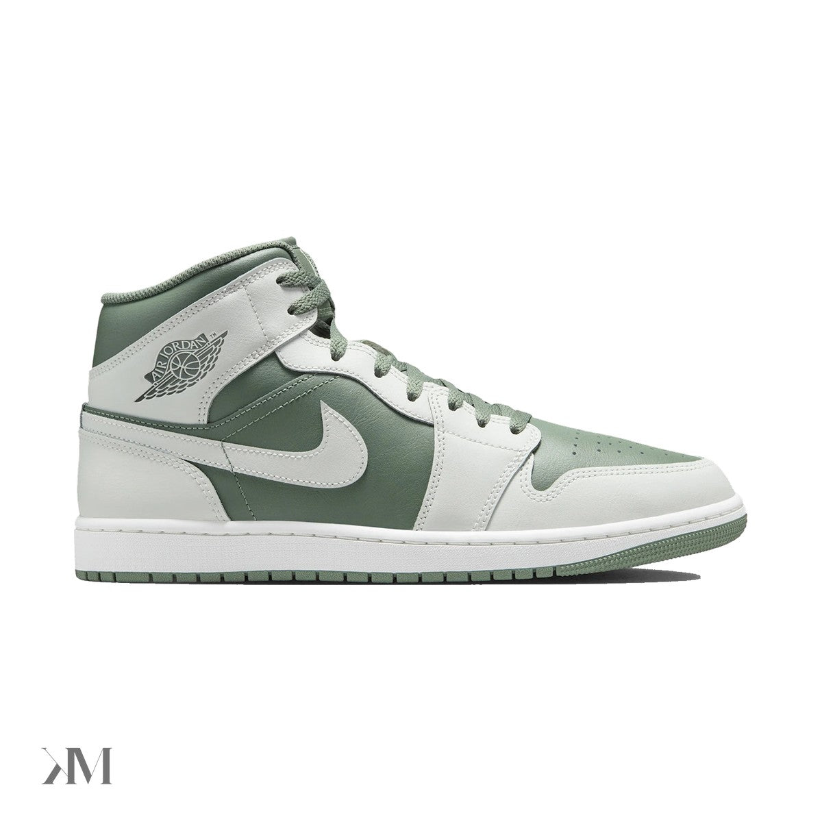 Jordan 1 Mid Summit White Vintage Lichen, side profile
