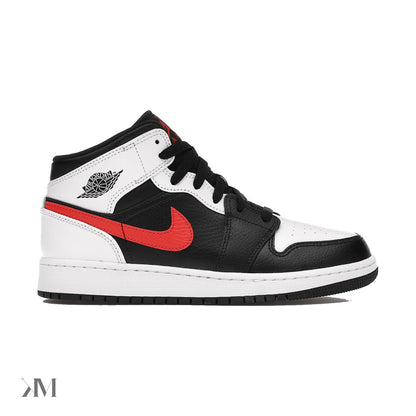 Jordan 1 Mid White Black Chile Red (Gs)