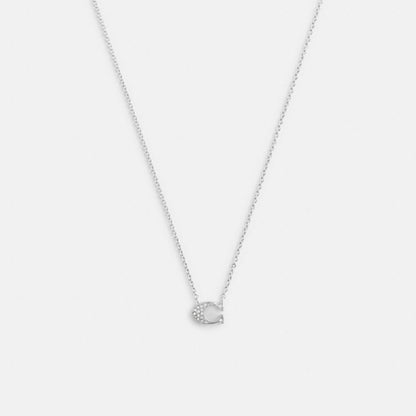 Coach Pave Signature Necklace Silver