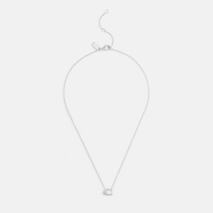 Coach Pave Signature Necklace Silver