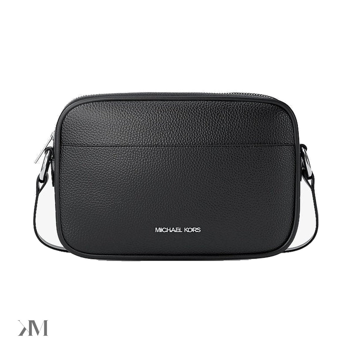 Jet Set Large Pebbled Leather Camera Crossbody Bag Black Black