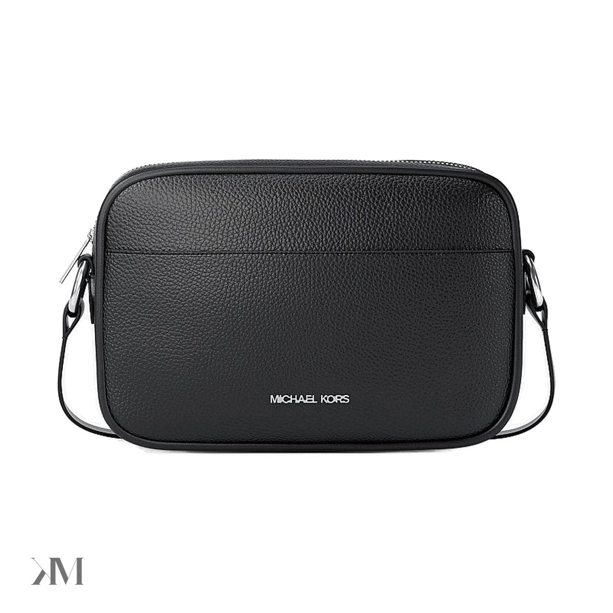 Jet Set Large Pebbled Leather Camera Crossbody Bag Black Black