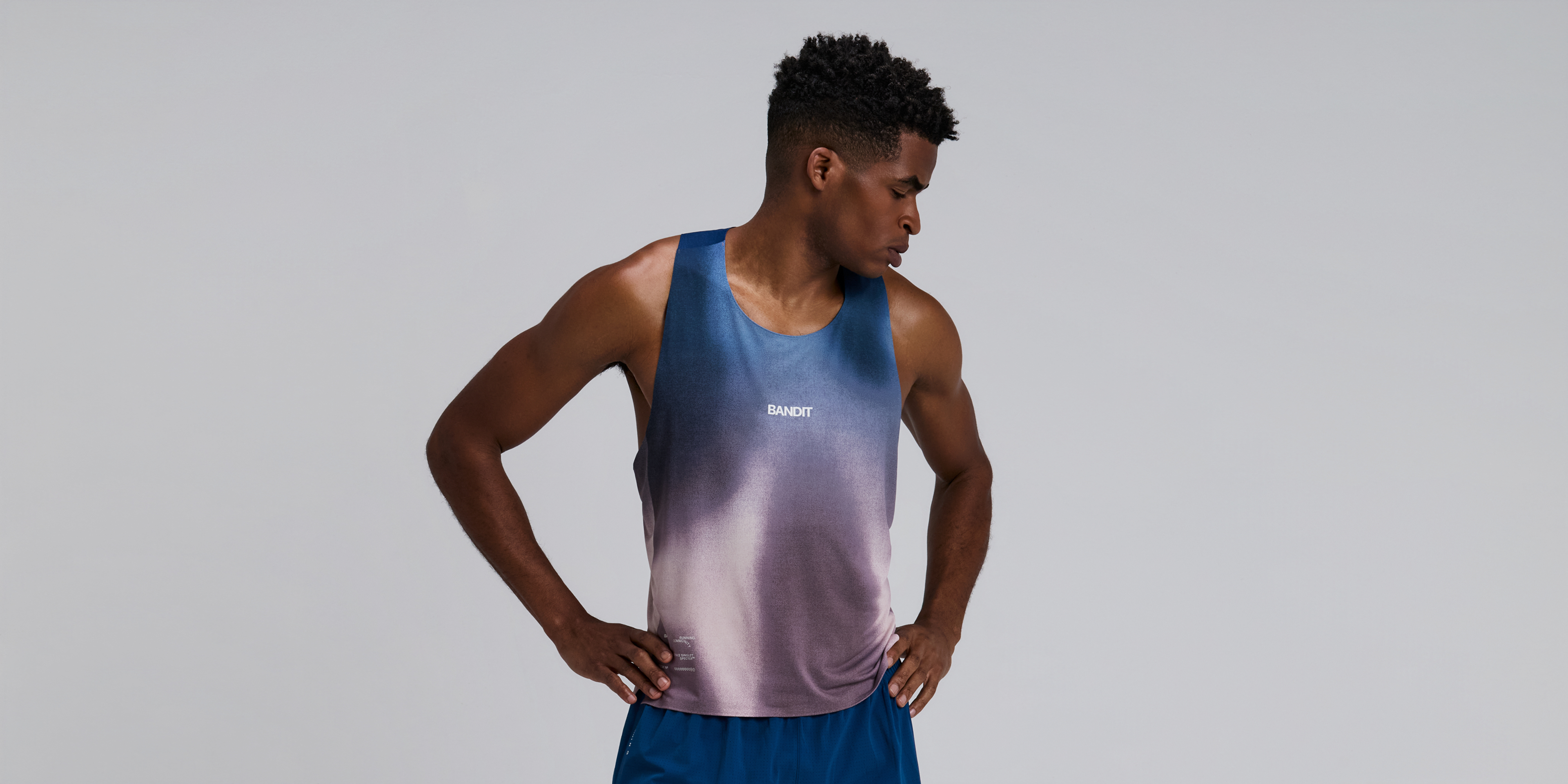 Bandit Mens Specter Shorty Race Singlet Flow State Aegean Multi