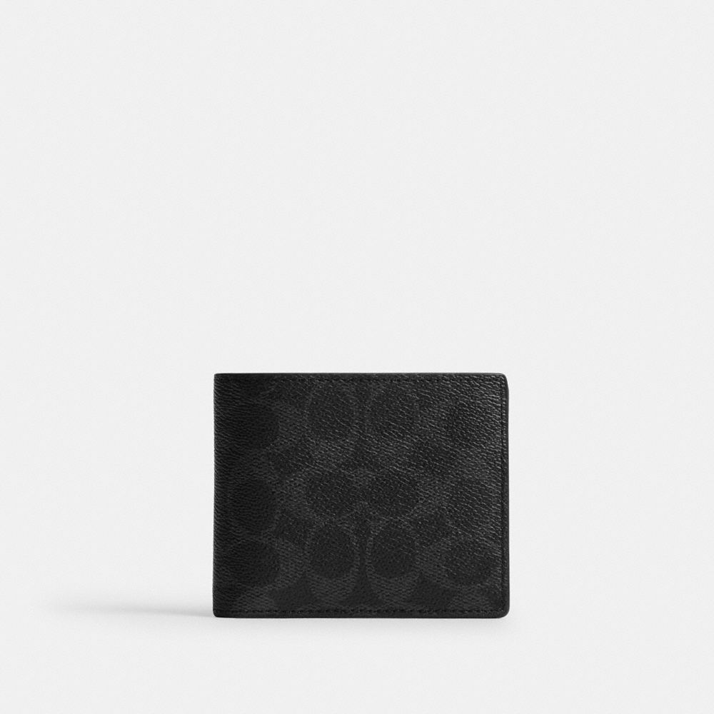 Coach 3 In 1 Wallet In Signature Canvas Black Signature