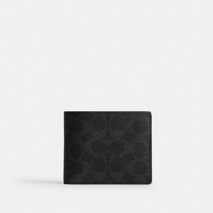 Coach 3 In 1 Wallet In Signature Canvas Black Signature